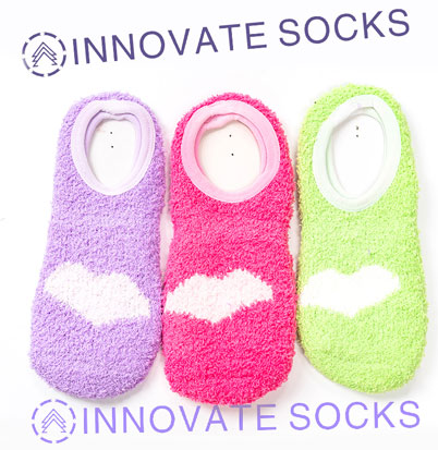 Coral Fleece With Bowknot Indoor Cute Slipper Socks <!--[