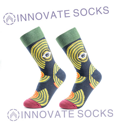 Personalized Unisex Happy Sock Breathable Crew Sock<!--[