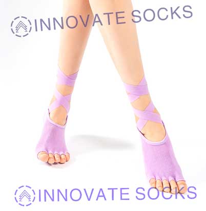 Open Toe Non Slip Pilates Barre Fitness Yoga Socks-1<!--[