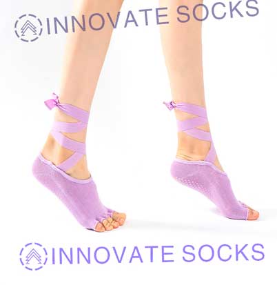 Open Toe Non Slip Pilates Barre Fitness Yoga Socks-1<!--[