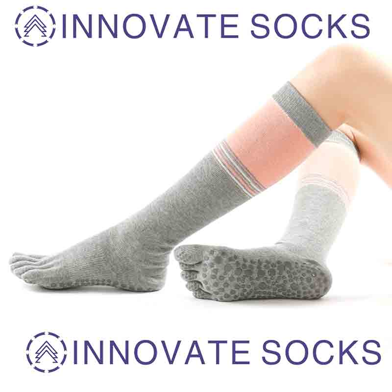 Five Toe Ladies Yoga Socks Winter Non-slip Cotton Yoga Socks Mid Crew Stockings-1.jpg<!--[