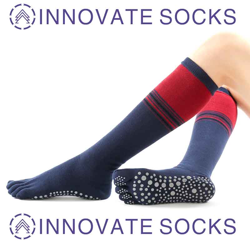 Five Toe Ladies Yoga Socks Winter Non-slip Cotton Yoga Socks Mid Crew Stockings-3.jpg<!--[