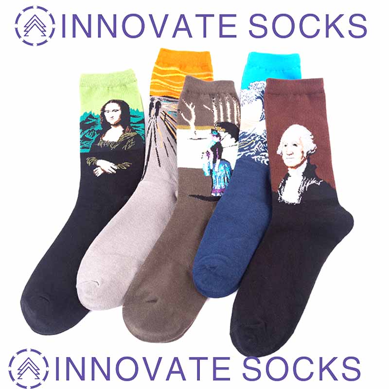 Painting Style Socks Adult Trendy Tube Cotton Crew Sock