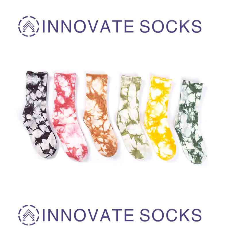 Cotton Towel Ladies Mens Fancy Sport Tie Dye Crew Socks