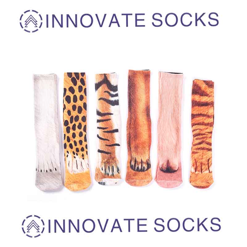 Customization Sublimation Printing 3D Animal Printed Sox Cute Custom Digital Printed Tube Socks