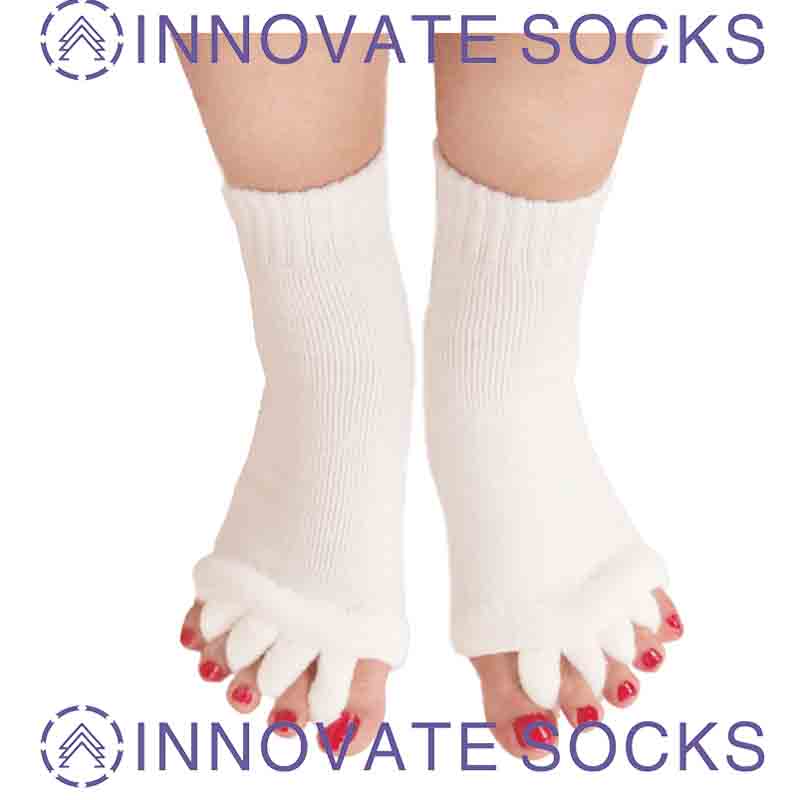 Health Massage Five Toe Open Toe Socks Anti Thumb Valgus Split Toe Crew Socks-1.jpg