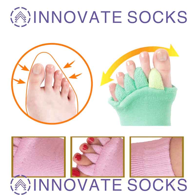 Health Massage Five Toe Open Toe Socks Anti Thumb Valgus Split Toe Crew Socks-2.jpg