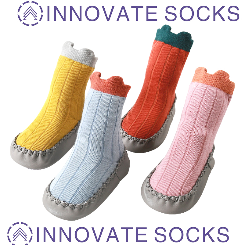 Urmagic Baby Boys Girls Infants Socks Anti-slip Toddler Socks Assorted Kids Socks Cartoon Print Socks Colored Baby Socks Set Socks Gift for 1-3 Years 12 Pairs 