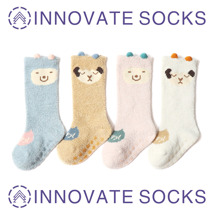 Fleece Socks Warm Baby Socks Cartoon Non-slip Children Socks