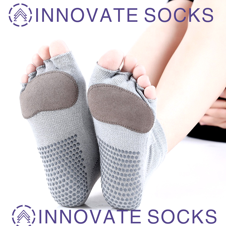 Non Slip Toeless Cotton Yoga Pilates Socks