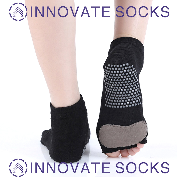Non Slip Toeless Cotton Yoga Pilates Socks