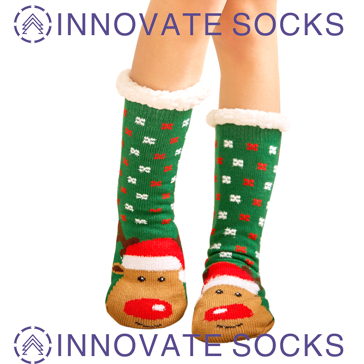 Christmas Socks Tube Thick Velvet Home Socks Floor Socks Adult Carpet Socks