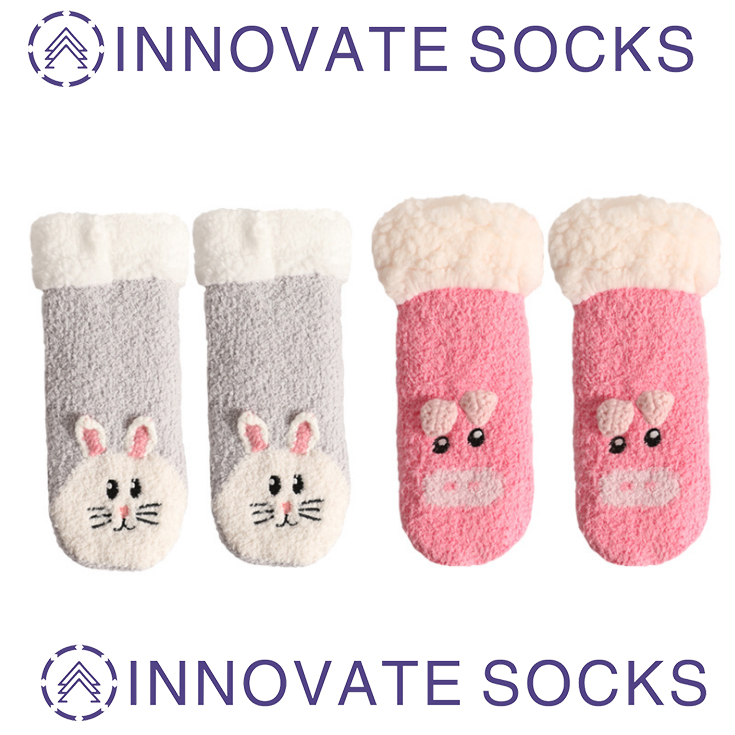 Warm Thick Velvet Toddler Baby Socks Non-slip Bottom Christmas Floor Socks