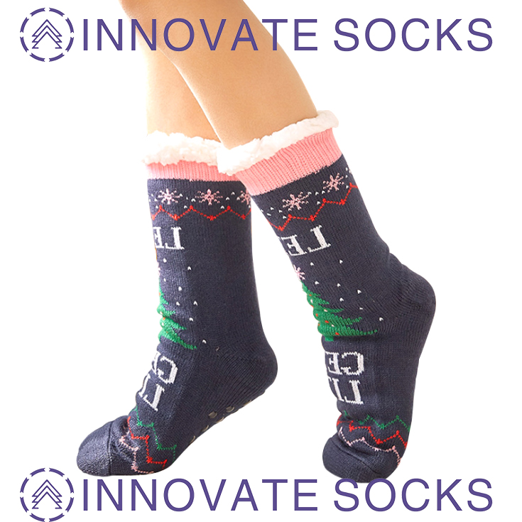 Christmas Socks Tube Thick Velvet Home Socks Floor Socks Adult Carpet Socks
