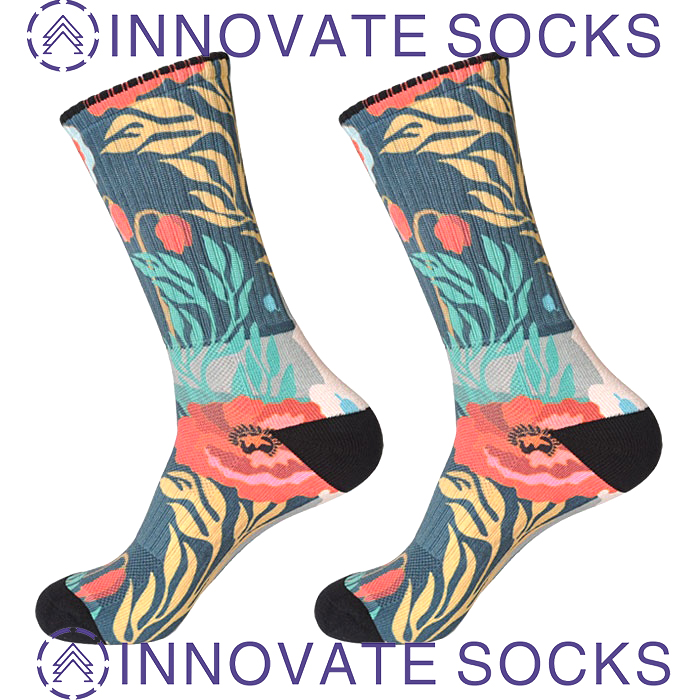 Custom 3D Sublimated Digital Photo Dye Polyester Printed Socks