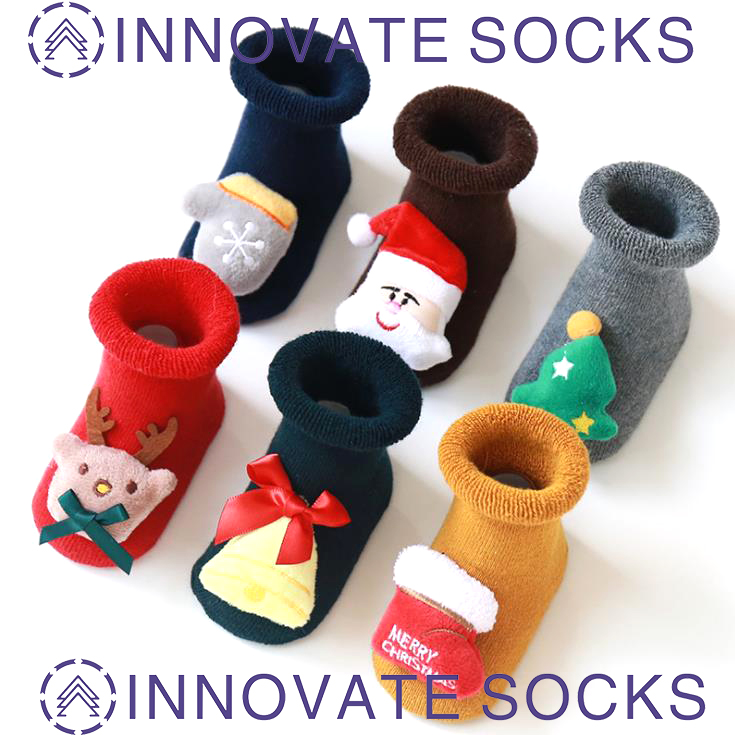 Baby Christmas Socks Cotton Terry Floor Children Christmas socks Silicone Non-slip Baby Socks