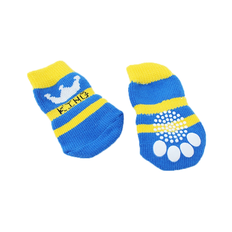 Breathable Non-Slip Knitted Paw Print Pet Dogs Socks for Daily Life