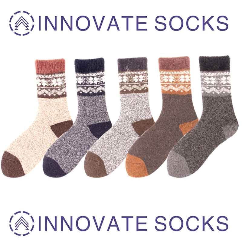 Thick Men's Wool Socks Warm Soft Cashmere Crew Socks
