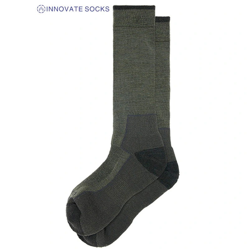 black wool blend half calf army socks